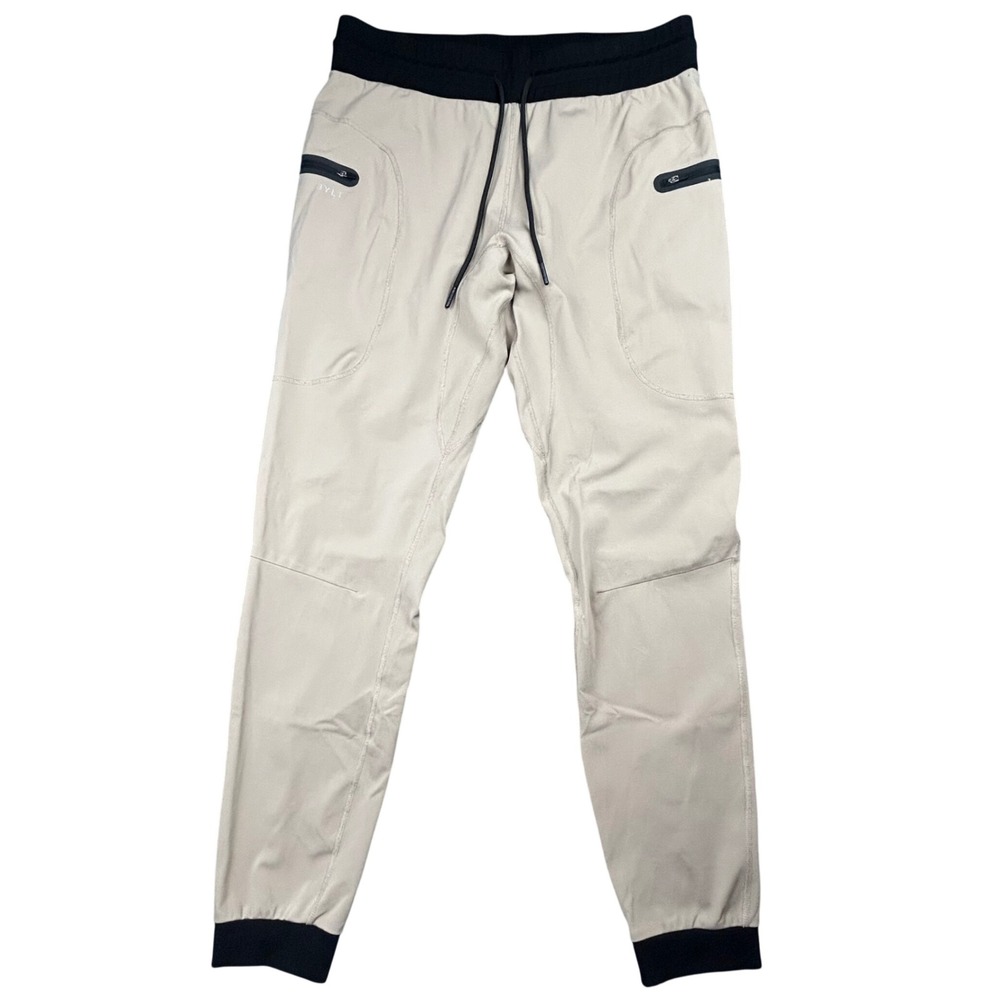 BYLT Pants Mens XL Tan Premium Basics Joggers Slim Fit Athletic Sweatpants Zip